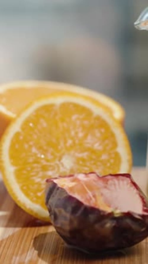 Fresh Cut Orange and Passionfruit with Juice