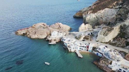 Vue aérienne du village de Firopotamos, en Grèce.