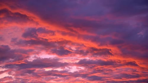 Beautiful purple and orange clouds at sunset