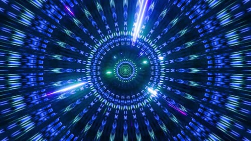 Glowing Particles Rotation Sci Fi Tunel 3d Illustration Visual Vj Loop
