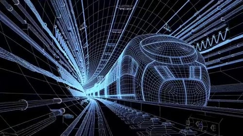 4K. Vitesse rapide du tunnel de métro en accéléré