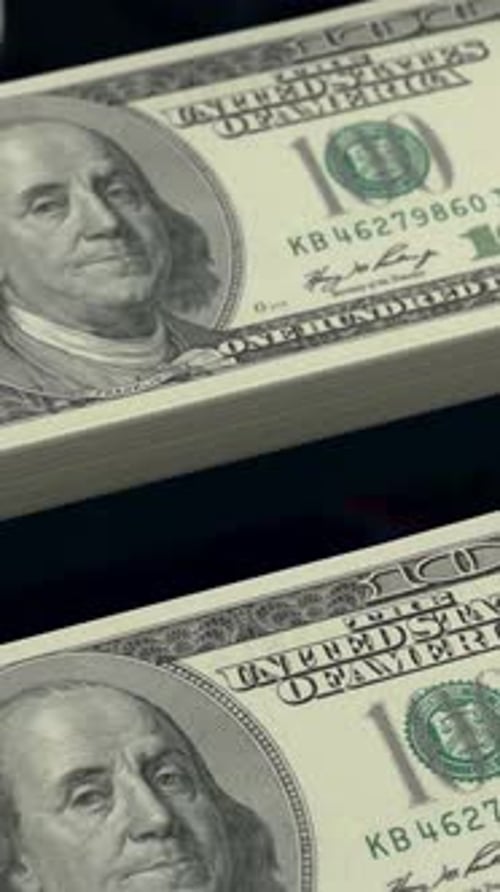 Dollar Bills And Silver Coins Wealth Background Vertical