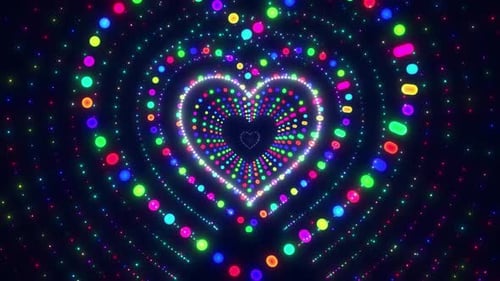 Animación del túnel del espectro cardíaco con música digital en 3D. Fondo de Audio de Música Digital Music Heart Spectrum