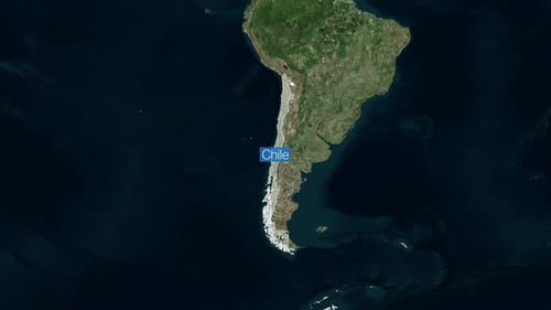 Modern Satellite Map Zoom to Chile Location Reveal