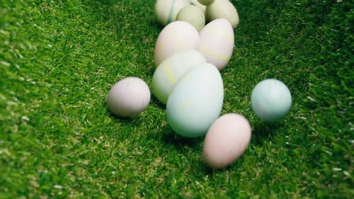 Easter Eggs Falling Down in the Meadow Tunnel