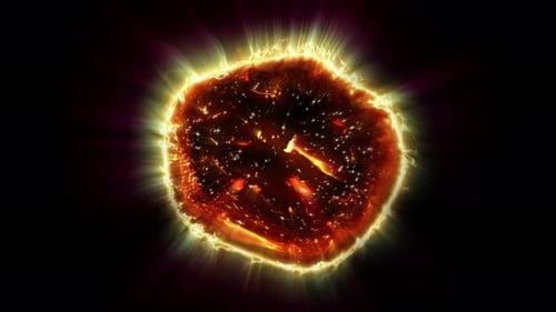 Abstract Fiery Energy Core Pulsating Animation Loop