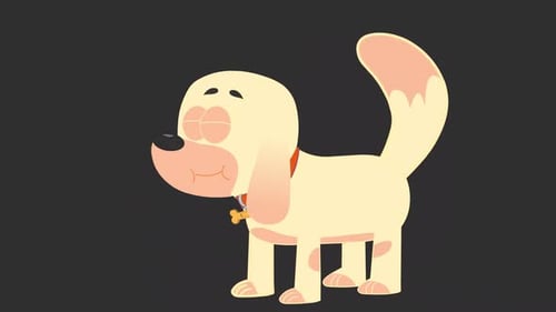 Playful Flat Design Dog Animation