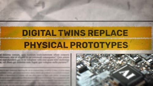 Newspaper Headline Digital Twins Text Reveal