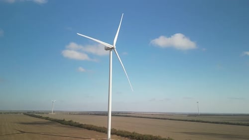 Wind Turbines. Wind Power Electric Plant. Renewable Energy