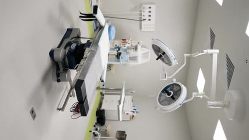 Vertical Video in a Modern Clinic in a Bright Spacious and Clean Plastic Surgery Operating Room the