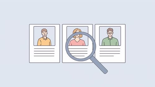Flat Design Animation of People Profile Selection