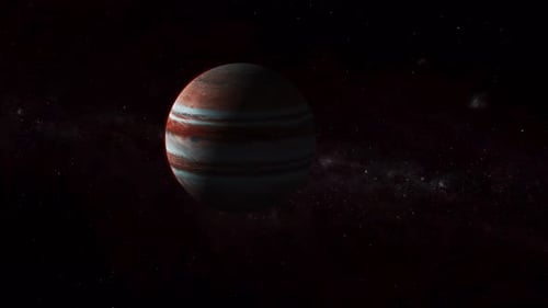 Realistic Gas Giant Planet Rotating in Space with Stars