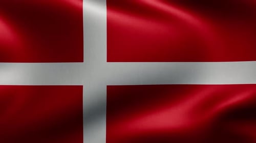 Denmark Flag Waving Loop Background