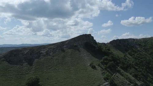 Drone Over Italian Mountain - Nerone mountain
