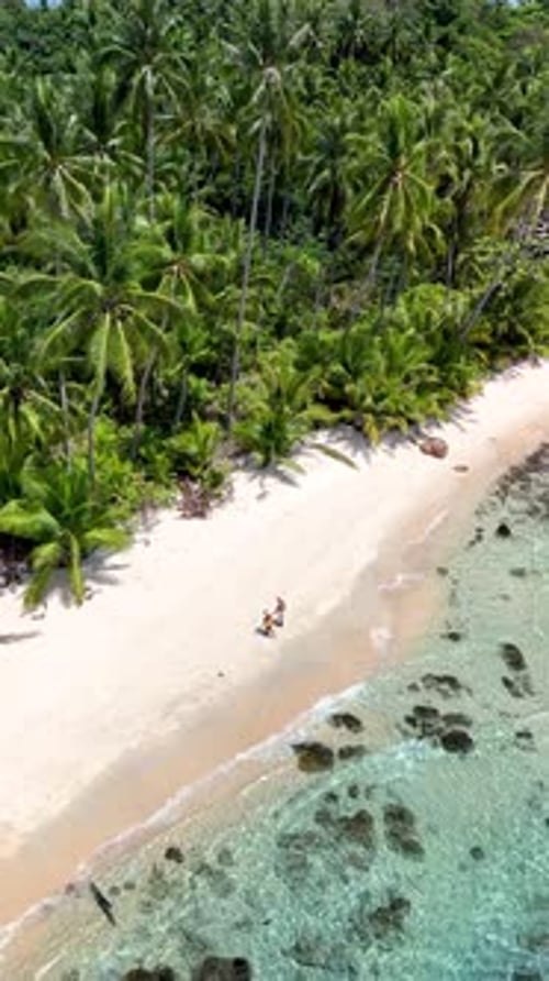 Serene Beach Walk on Koh Kood Island in Thailand Surrounded By Lush Greenery and Clear Waters