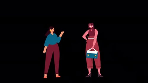 Two women are talking Alpha Channel 4K