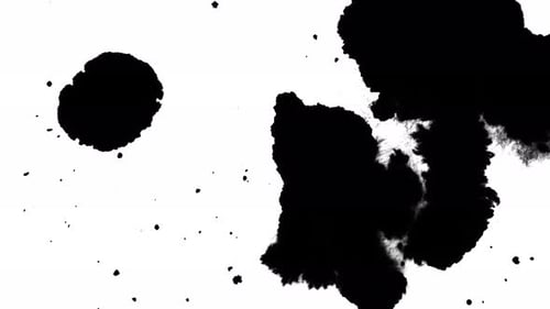 Black Ink Splatter Spreading Transition Overlay
