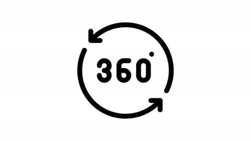 360 degrees line icon animation