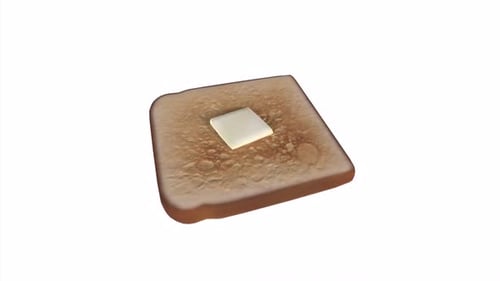 Butter Toast 3d food rotating loop
