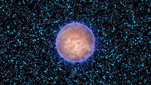 Animated Planet with Glowing Energy Field in Starry Space