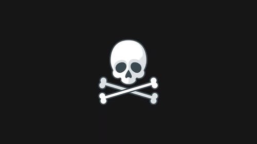 Minimalist Skull and Crossbones Warning Symbol