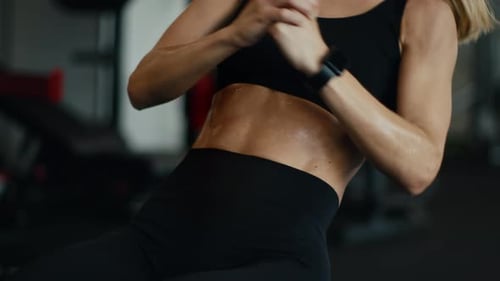 Woman Doing Core Twists at the Gym
