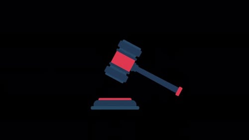 Animationsvideo von Judge Gavel, transparent