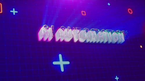 Glitch Neon AI Automation Title Reveal