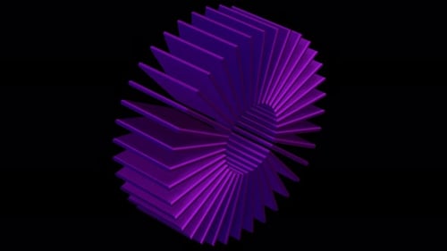 Abstract Purple Geometric Squares Rotating and Expanding Animation