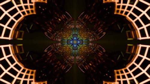 Profundidade infinita em um circuito geométrico de túnel 3D para fundos de VJ