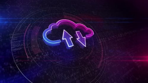 Cloud computing online storage symbol cyber icon