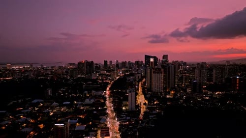 Aerial view of Cebu City skyline, Philippines.
