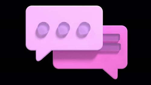 3D speech bubble animation. Empty speech bubble animation. Social media notification icon