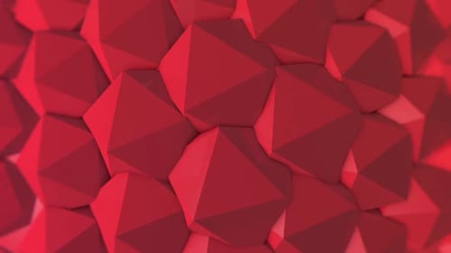 3D Polygone abstrakte rote Hintergründe Loop
