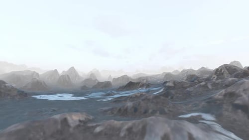 Fluid Animation of a Cold Mountain and Icy Terrain