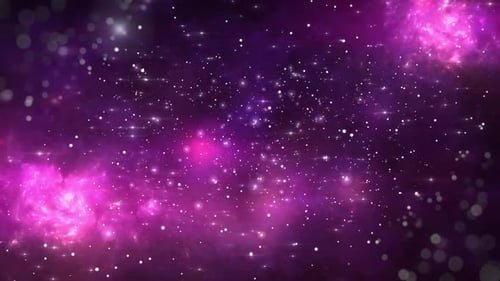 Abstract Animated Cosmic Nebula and Twinkling Stars Background