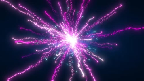 Abstract glowing energy explosion purple and blue swirl fireworks