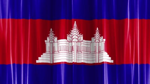 Cambodia National Flag Smooth Waving Animation