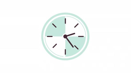 Flat Design Clock Timer Icon Animation Loop
