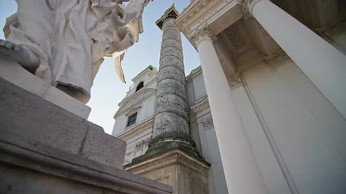 Urban Landscape of Vienna Austria with Karlskirche Church