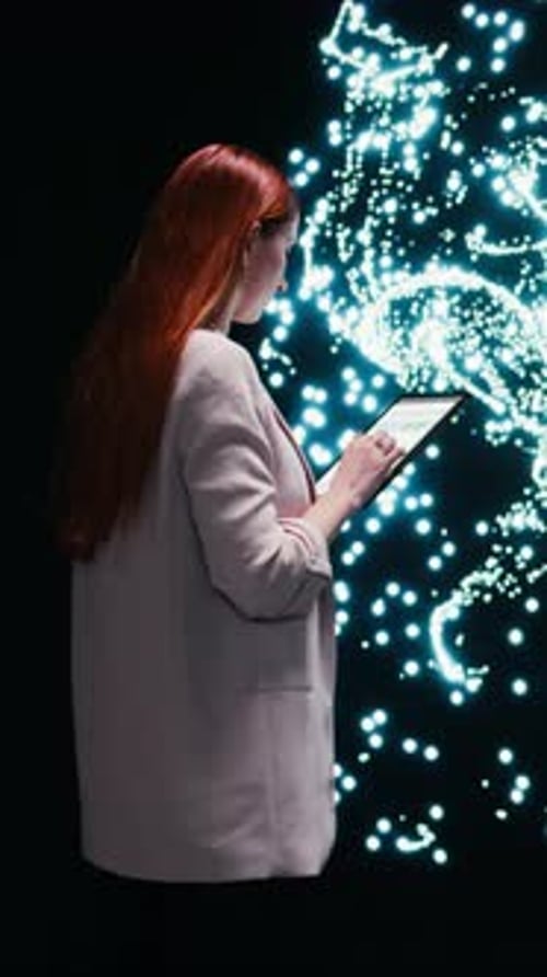 Vertical Video Software Developer Optimizes Neural Network Neurons Map with Tablet and AR