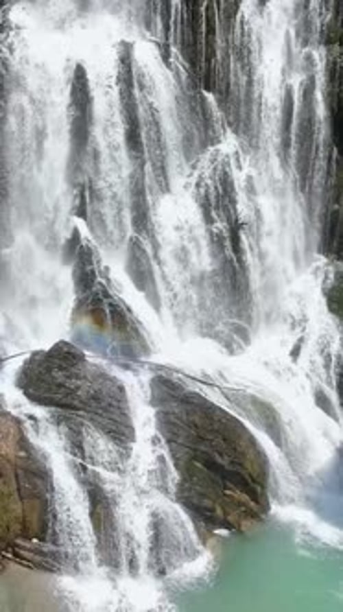 Majestic Waterfall Cascading in Nature