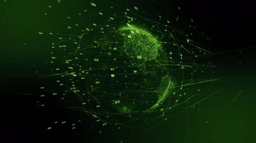 Futuristic Digital Globe with Global Data Network Connection