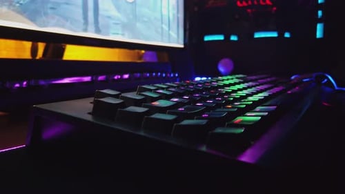 Glowing Rainbow Keyboard for Gaming and Technology
