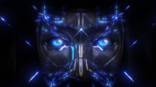 Intelligence artificielle Face Blue