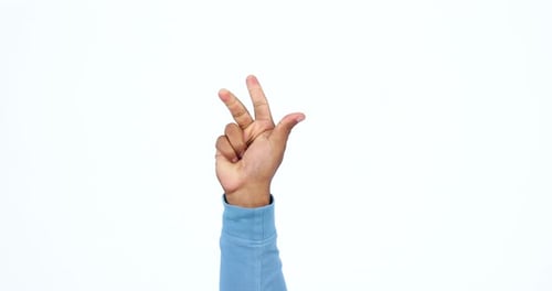 Hand, Zählen und Modellieren im Studio für Mathe mit Modell für Lernen, Bildung und Gebärdensprache