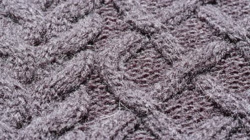 Knitted Warm Grey Sweater or Scarf Macro Close Up Texture Cozy Warm Composition of Wool Fabric