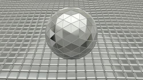 Luxus-Hintergrund mit schwebenden silbernen Würfeln, 3D-Render, Kugel, Reflexion, Exklusiv