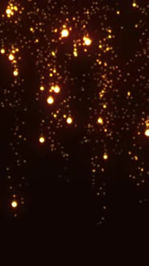 Fallende goldene Partikel, abstrakter glitzernder glänzender Hintergrund