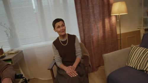 Happy Diverse Residents Enjoying Singing Together in Nursing Home